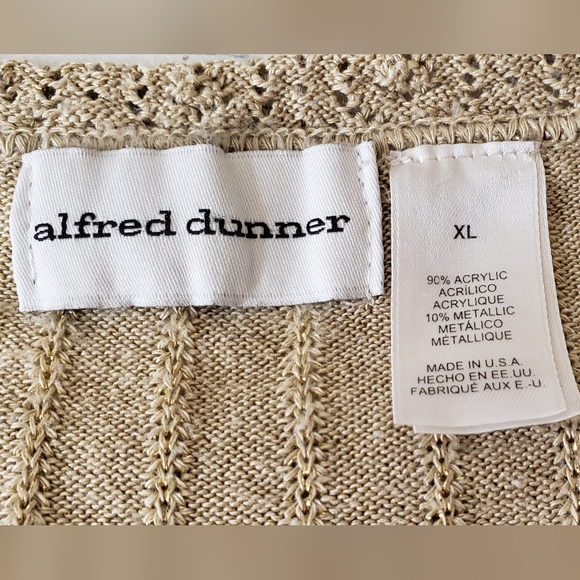 Alfred Dunner Gold Metallic Knit Cowl Neck Sweater - Picture 5 of 7